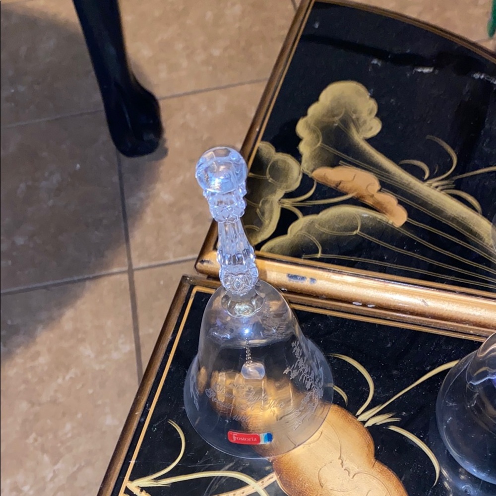 Elegant Clear Glass Bell with Floral Design - Picture 3 of 5